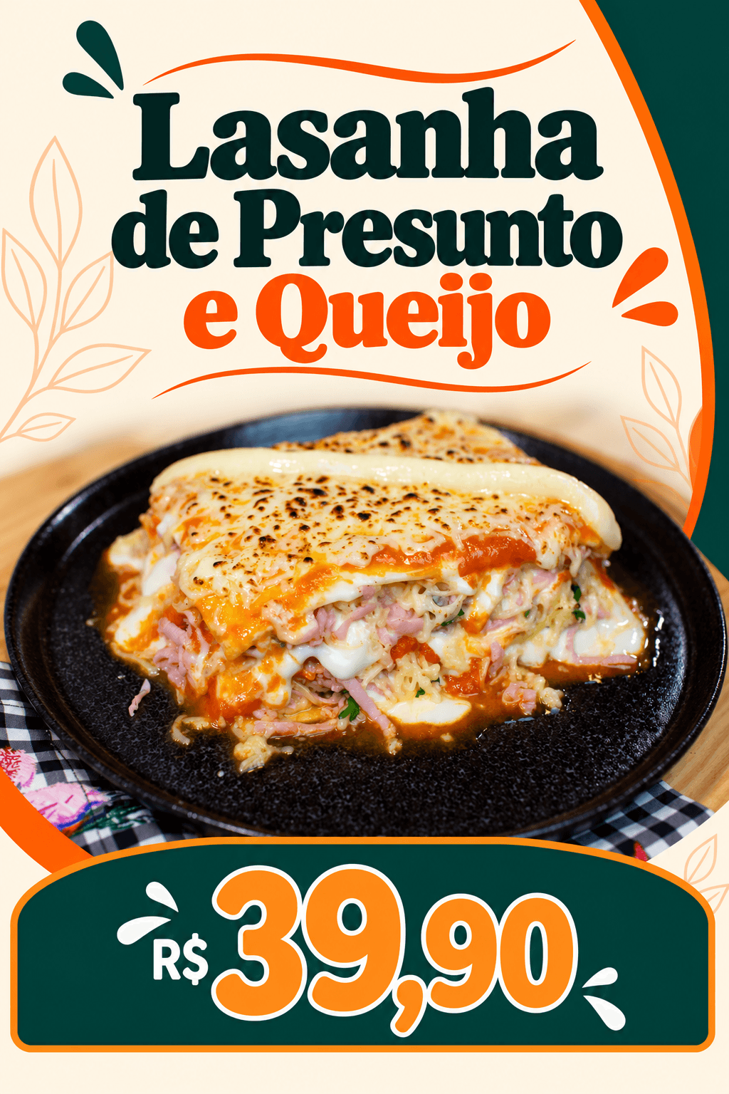 Lasanha de Presunto e Queijo (600g)