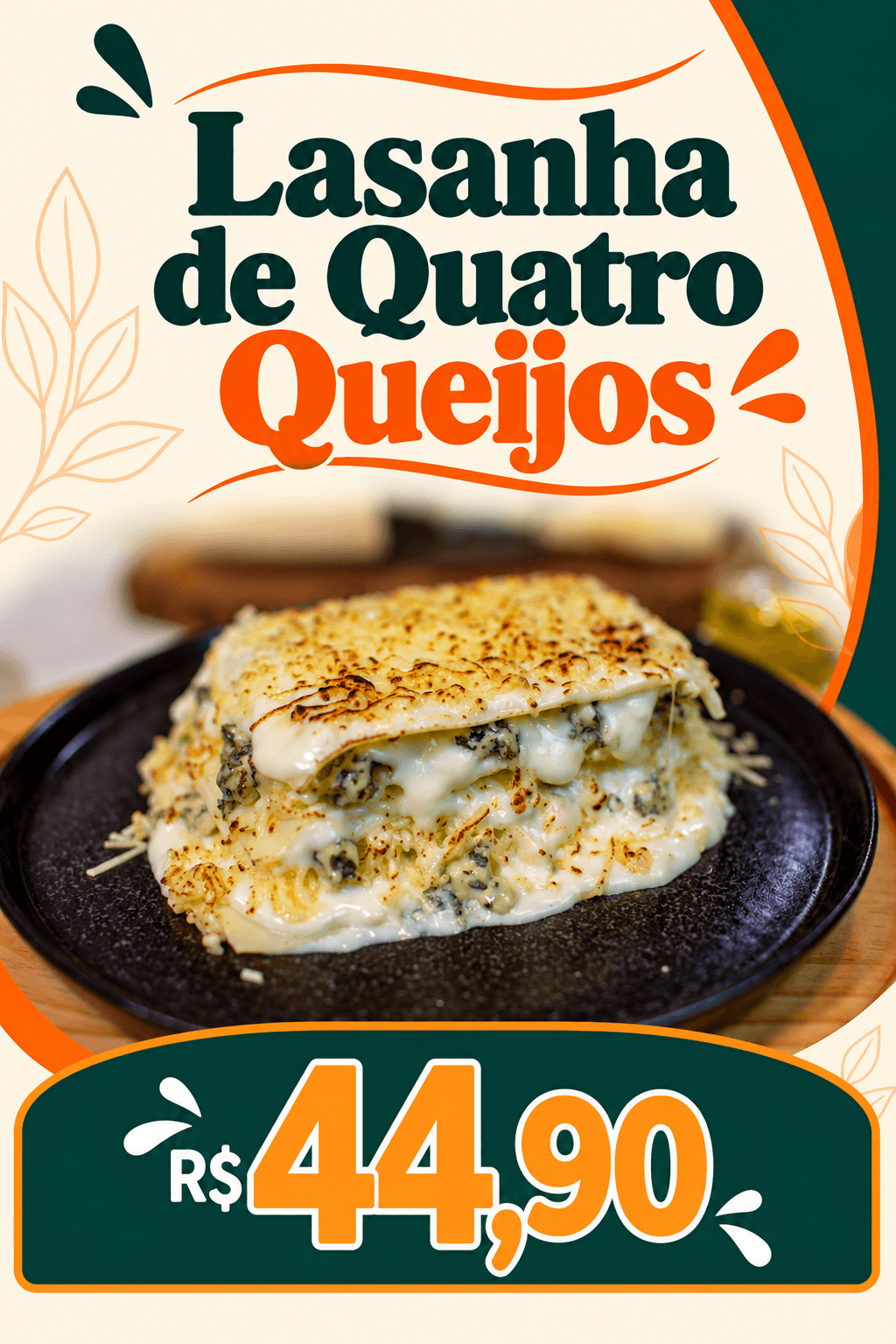 Lasanha Quatro Queijos (600g)