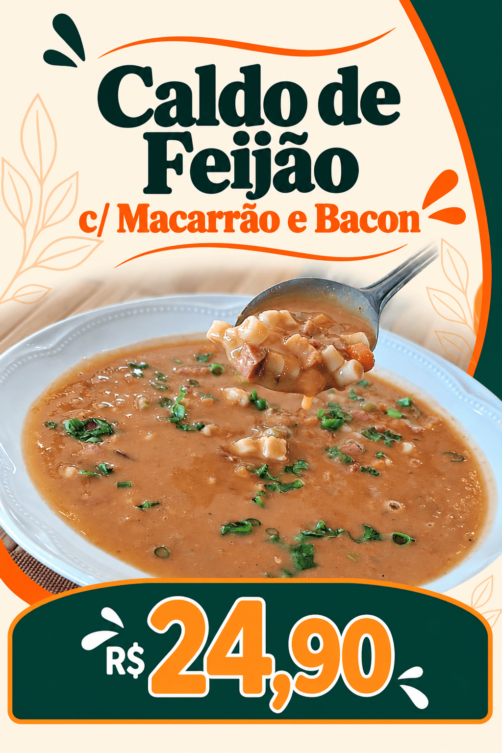 Caldo de Feijão c/ Bacon e Macarrão (450ml)