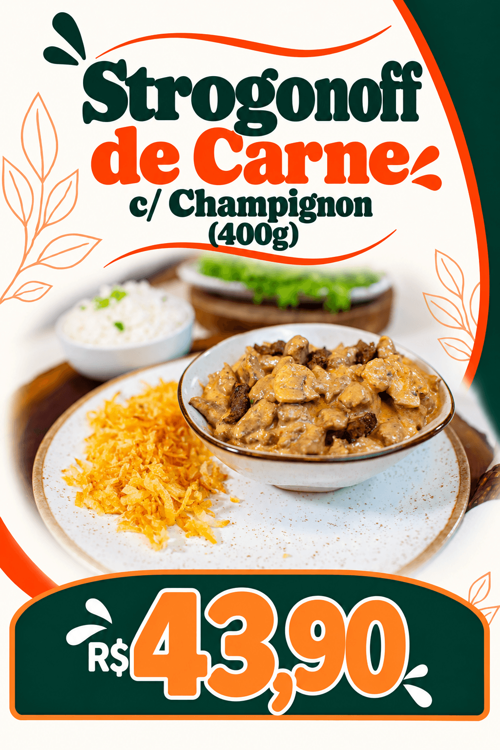 Strogonoff de Carne c/ Champignon (400g)