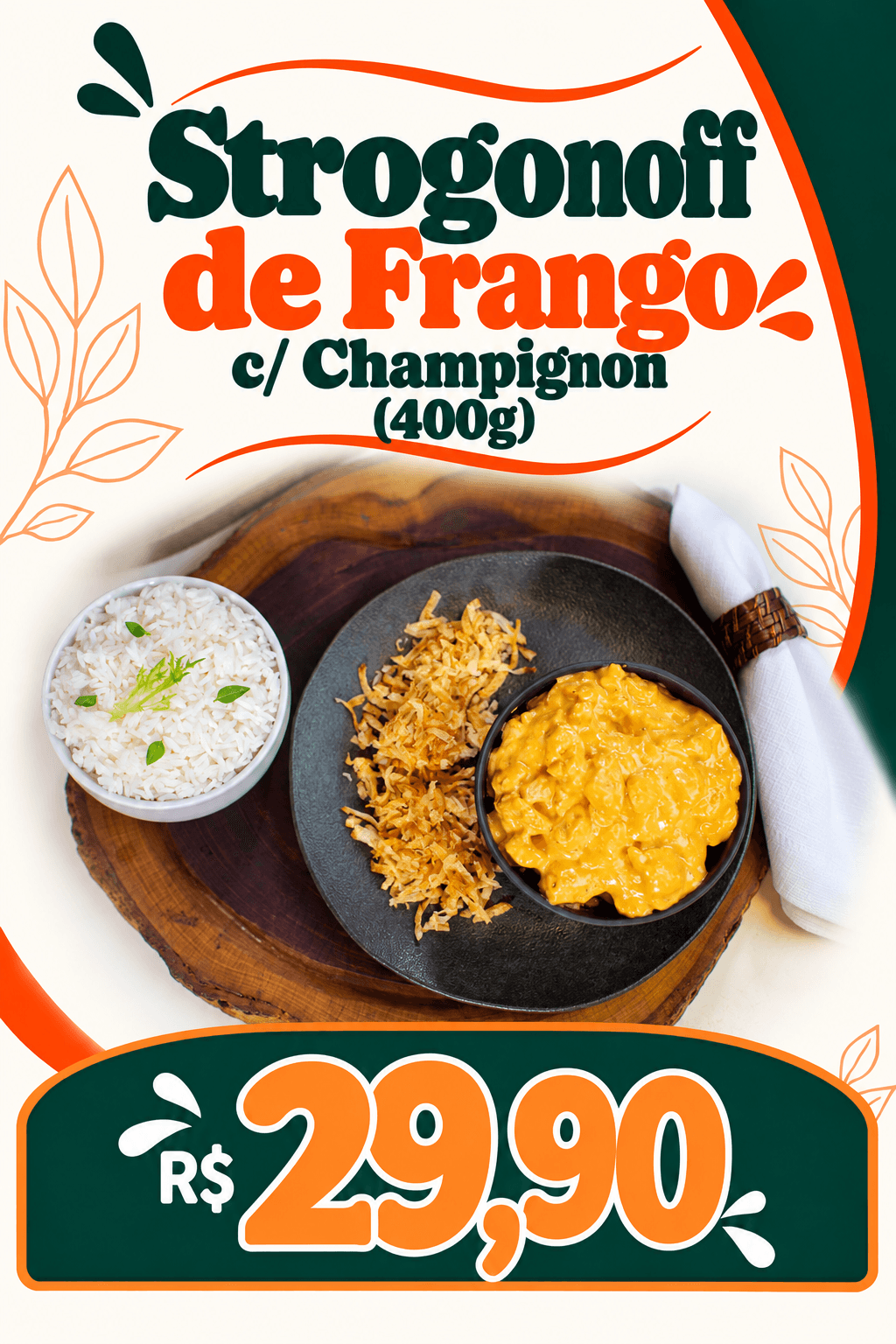 Strogonoff de Frango c/ Champignon (400g)