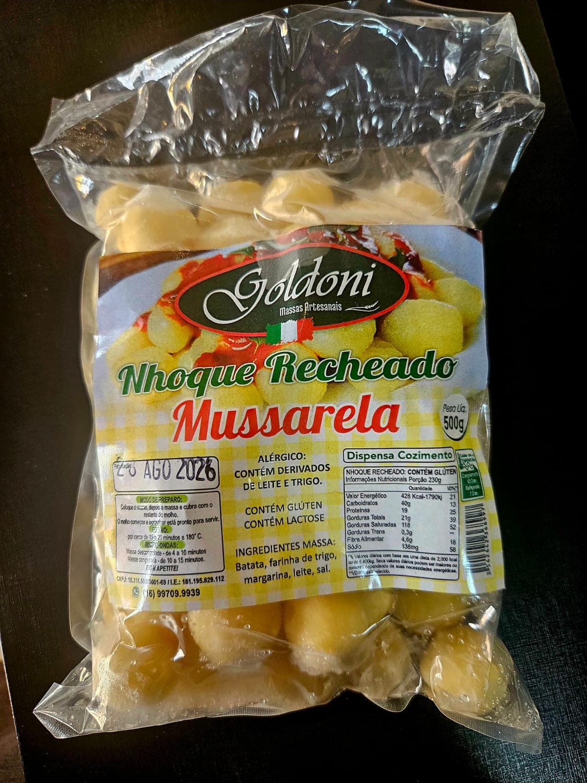 Nhoque Recheado c/ Mussarela (500g)
